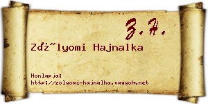 Zólyomi Hajnalka névjegykártya